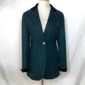 Wathne Deep Green Single-Button Tailored Blazer